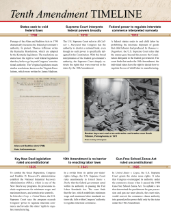 Tenth Amendment TIMELINE