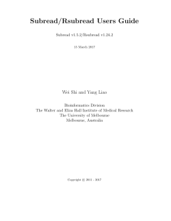 Subread/Rsubread Users Guide - WEHI Bioinformatics