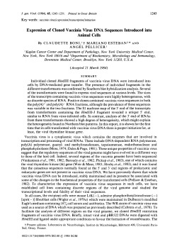 Expression of Cloned Vaccinia Virus DNA Sequences Introduced