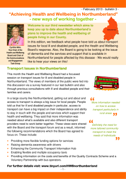 Achieving Health and Wellb - Northumberland County Council