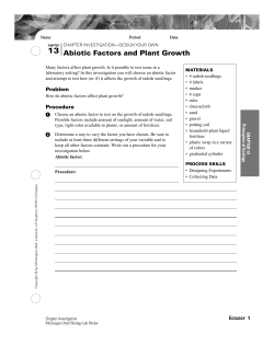 Abiotic Factors and Plant Growth