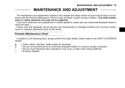 maintenance and adjustment