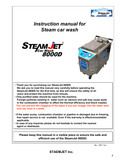 Instruction manual for Steam car wash