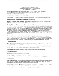 January 12, 2011 - Shannon Club HOA Website