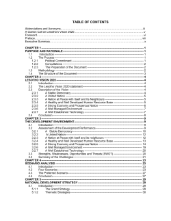 TABLE OF CONTENTS - The Lesotho Government Portal