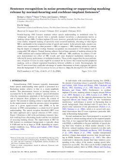 Sentence recognition in noise promoting or suppressing masking