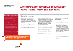 Simplify your business by reducing costs, complexity and tax