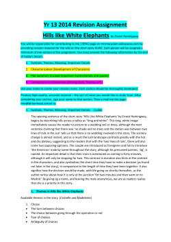 Yr 13 2014 Revision Assignment Hills like White Elephants by