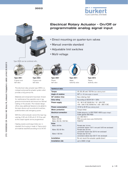 Electrical Rotary Actuator - On/Off or programmable analog signal