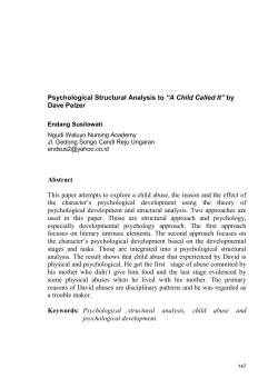 Psychological Structural Analysis to &ldquo;A Child Called It&rdquo; by Dave
