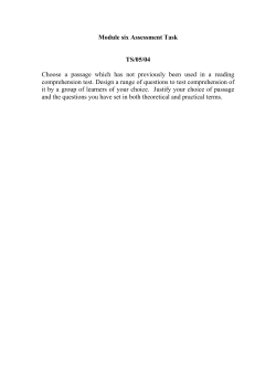 Module six Assessment Task TS/05/04 Choose a passage which