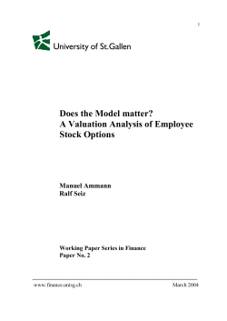 Does the Model matter? A Valuation Analysis of Employee Stock