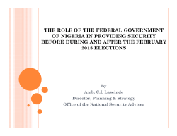 the role of the federal government of nigeria in providing security