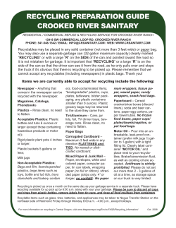 RECYCLING PREPARATION GUIDE CROOKED RIVER SANITARY