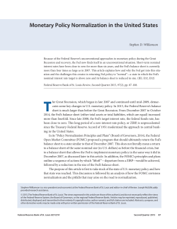Monetary Policy Normalization in the United States