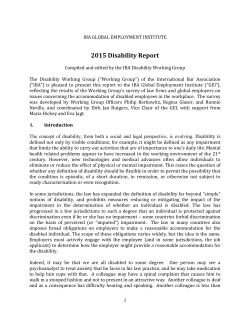 Disability report, 2015 - International Bar Association