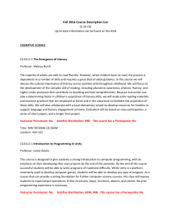 Fall 2016 Course Description List