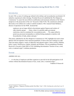 Preventing labor discrimination during World War II, 1942