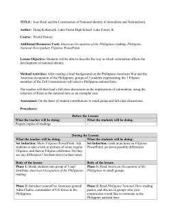 Jose Rizal and the Construction of National Identity