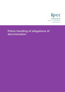 Police handling of allegations of discrimination