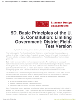 5D. Basic Principles of the U. S. Constitution: Limiting Government