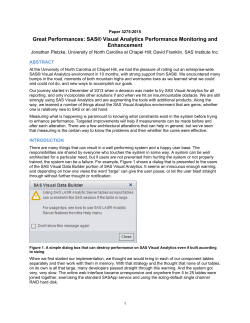 Great Performances: SAS® Visual Analytics