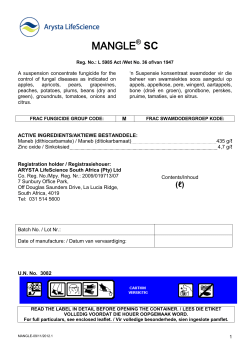 mangle&reg; sc - Arysta LifeScience