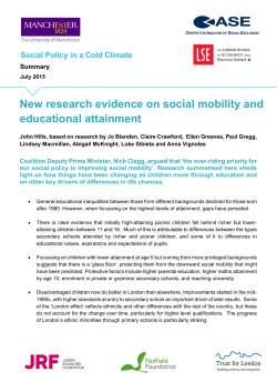 New research evidence on social mobility and - STICERD