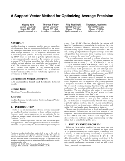 A Support Vector Method for Optimizing Average Precision