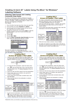 Creating ULTIMATE ID&trade; Labels Using PAN-MARK&reg; for