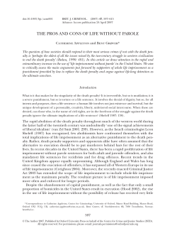 THE PROS AND CONS OF LIFE WITHOUT PAROLE