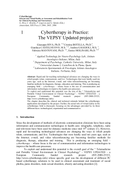 1 Cybertherapy in Practice: The VEPSY Updated