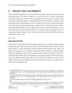N. GEOLOGY, SOILS, AND SEISMICITY SETTING