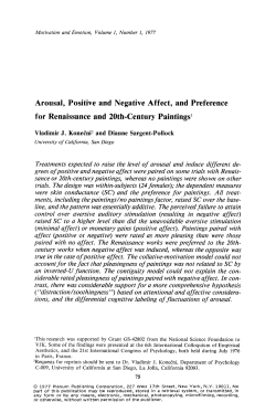 positive arousal - Vladimir J. Konečni