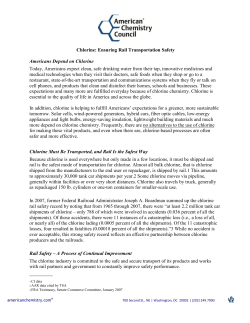 Issue Brief on Chlorine Rail Transportation Safety