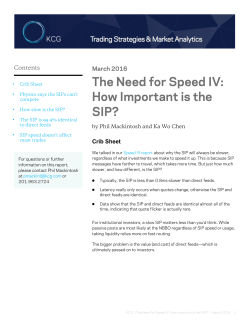 The Need for Speed IV: How Important is the SIP?