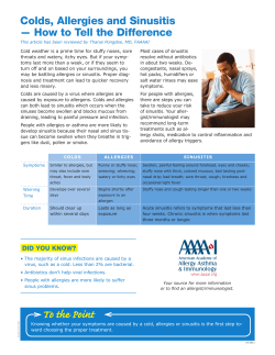 Colds, Allergies and Sinusitis &ndash; How to Tell the Difference