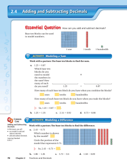 Adding and Subtracting Decimals 2.4