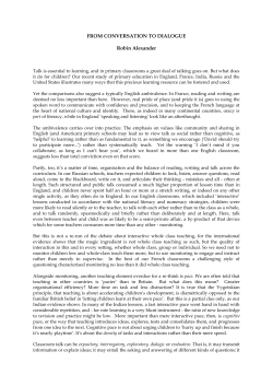 from conversation to dialogue