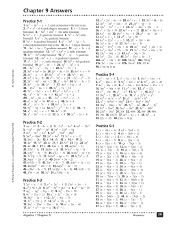 Chapter 9 Answers