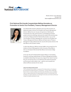 First National Rio Grande Congratulates Melissa Gonzales on