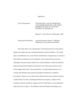 ABSTRACT Title of Dissertation: THE REPUBLIC AND ITS