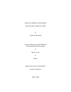AFRICAN AMERICAN SUFFERING AND SUICIDE