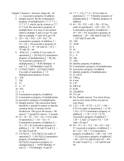 Chapter 2 Section 1 Answers: Pages 66 - 68 1. - 1