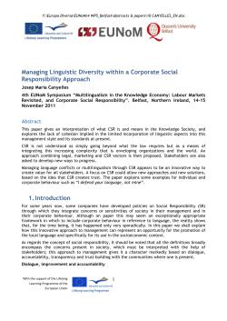 Managing Linguistic Diversity within a Corporate Social