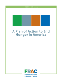 A Plan of Action to End Hunger in America