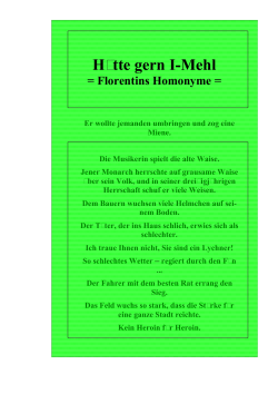 H&auml;tte gern I-Mehl = Florentins Homonyme
