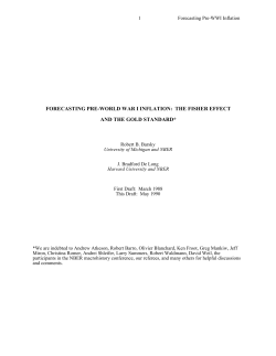 forecasting pre-world war i inflation