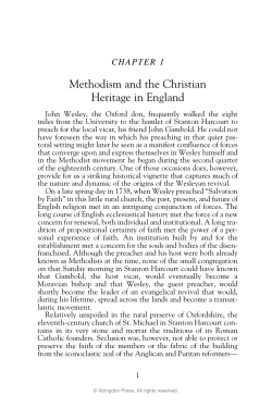 Methodism and the Christian Heritage in England