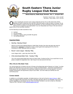 South Eastern Titans Junior Rugby League Club News